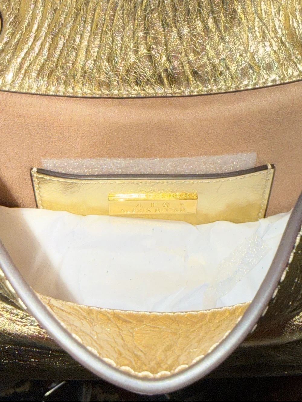 ALEXIS BITTAR  Water Stone Handle Leather Handbag